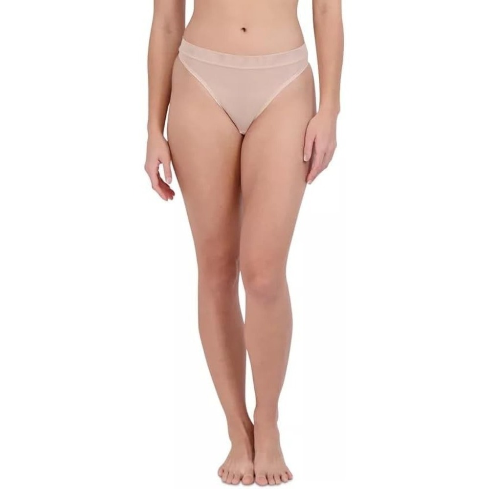 Steve Madden Women's Mesh High-leg‎ Thong Underwear Rose Dust (Large)